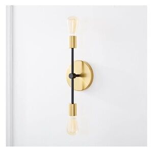 West Elm New In Box Mobile 2 light sconce damp antique brass
